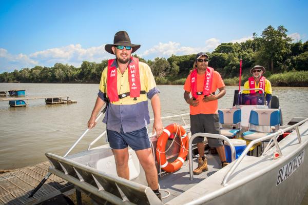 Boat, drone, daly river
