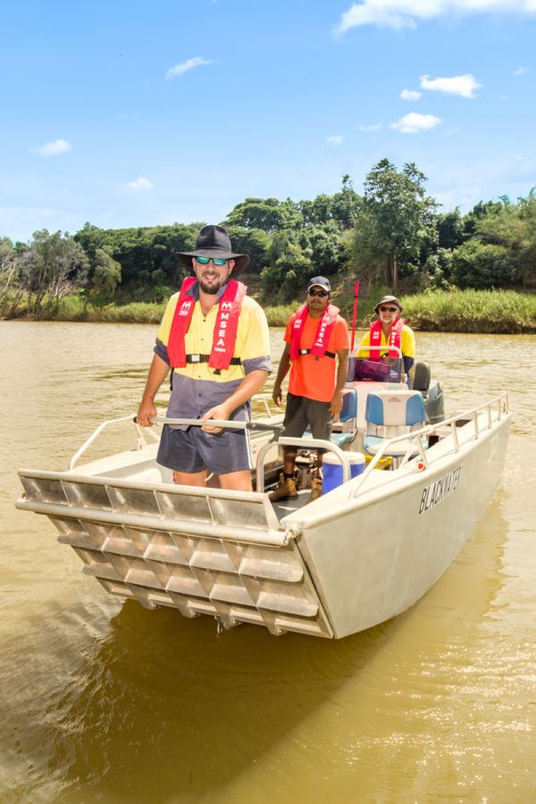 Boat, drone, daly river